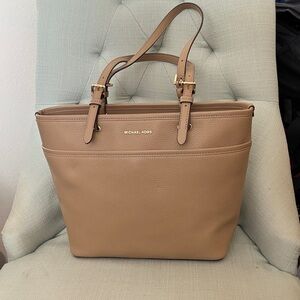 Michael Kors Pebbled Leather Tote in Tan Camel